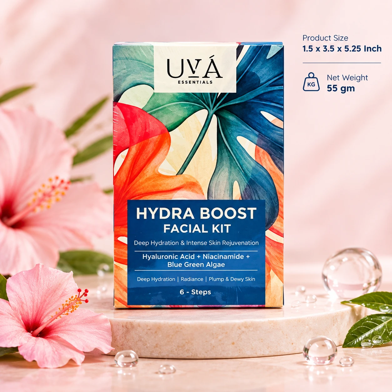 HYDRA BOOST FACIAL KIT (55gm) | 1.5 x 3.5 x 5.25 In