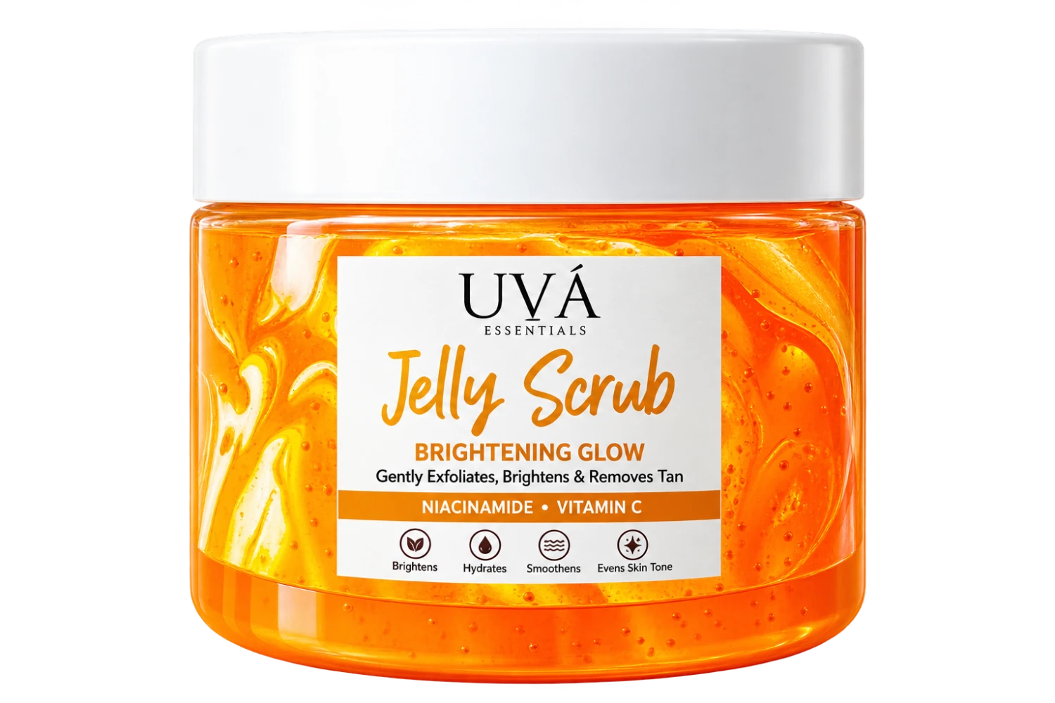 UVÁ JELLY SCRUB BRIGHTENING GLOW (250gm) | 3.5 x 3.5 x 3 Inch