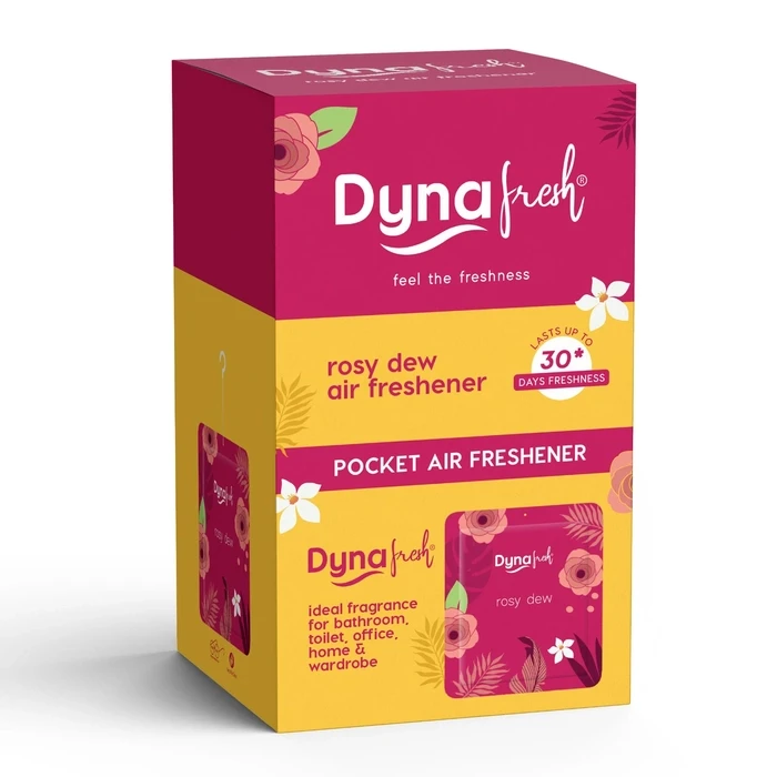 10 GR DYNAFRESH POCKET AIR FRESHNER ROSY DEW FRAGRANCE