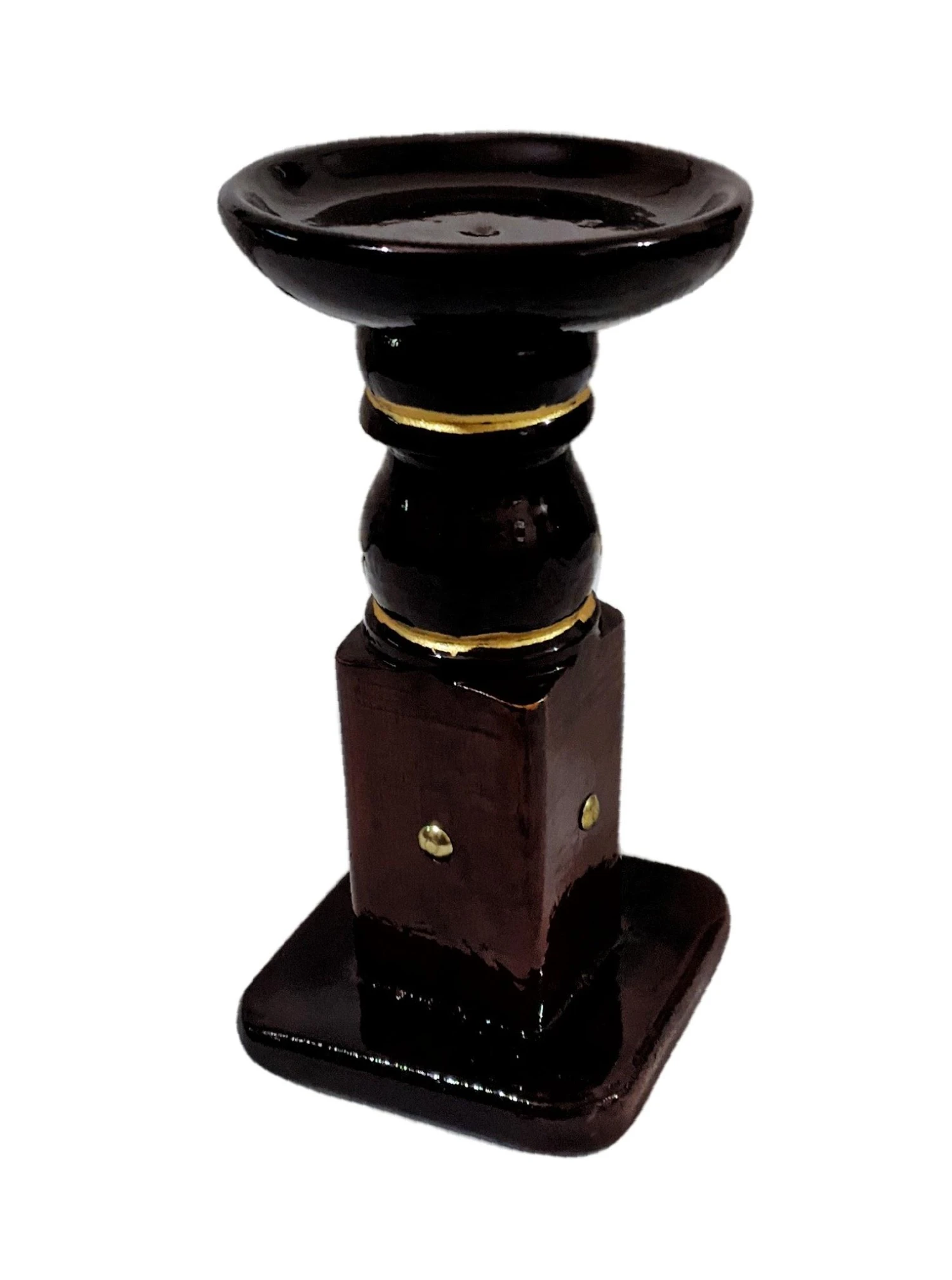 Diya Stand – Wooden Oil Lamp Holder for Pooja & Home Decor -  4×4×8